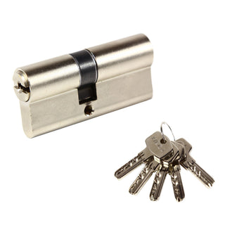 Nederste låsecylinder, Mega, messing, 5 tandede nøgler, 30 × 38 mm