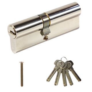 Låsecylinder, Urbis CR.A 01 CAN, forniklet, 5 tandede nøgler, 40 × 50 mm