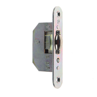 Indbygget dørlås til indendørsdør, Verofer 35-031, med kuglestopper, 65×35 mm