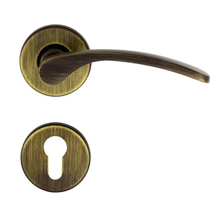 Dørgreb med rund rosette til indendørs dør, Vienetta Verofer Y, zink-legering, grafitfinish, 50 mm