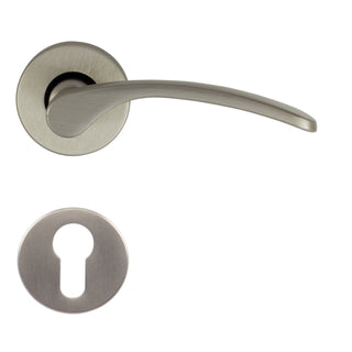 Dørgreb med rund rosette til indendørs dør, Vienetta Verofer Y, zink-legering, satin, 50 mm