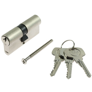 Låsecylinder, Yale, forniklet, 3 profilerede nøgler, 30×35 mm