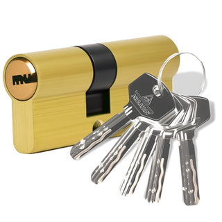 Låsecylinder til metaldøre, Assa Abloy Ady, natur, 5 nøgler, 25×10×35 mm