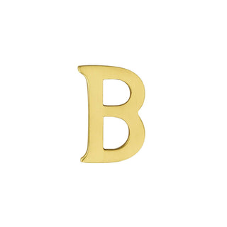 Bogstav B, messing, blank guld, 5 × 3.2 cm