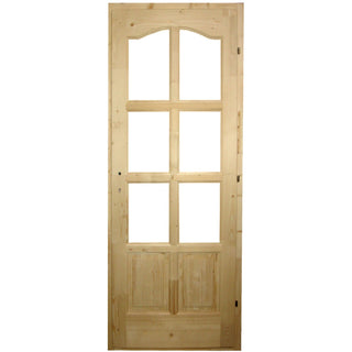 Indvendig dør i træ med udskæringer til glas, Kobezol Bibor, højrehængt, 78×205 cm