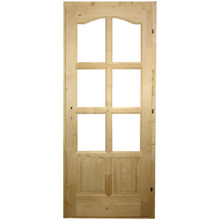 Indvendig dør i træ med udskæringer til glas, Kobezol Bibor, højrehængt, 88×205 cm
