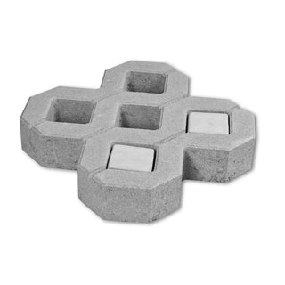 Græsarmeringsflise 1 – Elis Pavaje, grå cement 400x400x80 mm | Sælges pr. stk. (1 stk = 0,16 m²)