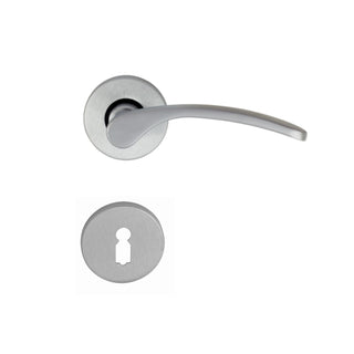 Dørgreb med rund rosette til indvendig dør, Vienetta Verofer P, zamak satin, 50 mm