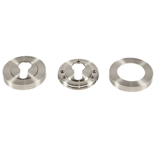 Rund rosette til trædør, ESC01 Gato PZ(Y) RR55SN, zamak, satin, 55 mm
