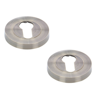 Rund rosette til trædør, ESC01 Gato PZ(Y) RR55AB, zamak, antik, 55 mm