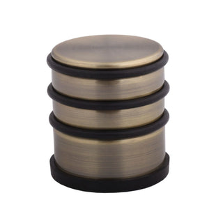 Gulvdørstopper, Stop06, legeret stål + gummi, antik bronze, 70 mm