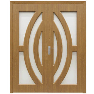 Indvendig dobbeltdør i træ med glas, SuperDoor F11-140-Q, venstre/højre, 140 × 203 cm