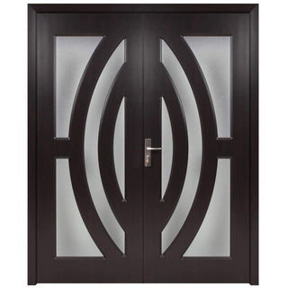 Indvendig dobbeltdør i træ med glas, SuperDoor F11-140-T, venstre/højre, 140 × 203 cm