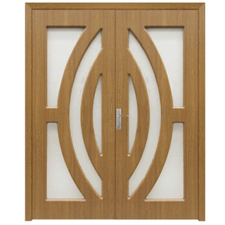 Indvendig dobbeltdør i træ med glas, SuperDoor F11-160-Q, venstre/højre, 160 × 203 cm