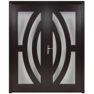 Indvendig dobbeltdør i træ med glas, SuperDoor F11-160-T, venstre/højre, 160 × 203 cm