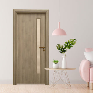 Indvendig cellekernedør med glas, R80, venstrehængt, Gol II, 86×202 cm