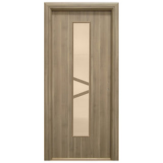 Indvendig dør med cellekonstruktion og glas, R80, venstrehængt, Gol D2, 76 × 202 cm