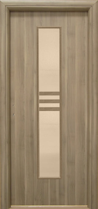 Indvendig dør med cellekonstruktion og glas, R80, højrehængt, Gol D2, 86 × 202 cm