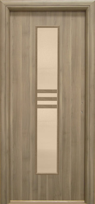 Indvendig dør med cellekonstruktion og glas, R80, venstrehængt, Gol D2, 86 × 202 cm