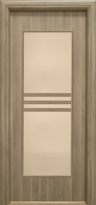 Indvendig dør med cellekonstruktion og glas, R80, venstrehængt, Gol D3, 86 × 202 cm