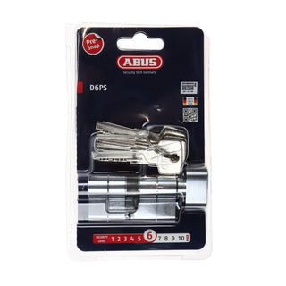 Sikkerhedscylinder KD6 83877 Abus, forniklet, med knop, 5 nøgler, 30 × 30 mm