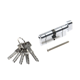 Sikkerhedscylinder KD6 97232 Abus, forniklet, med knop, 5 nøgler, 40 × 40 mm