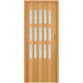 Foldedør til indvendig brug, Italbox, med Niagara-glas i plast, ask, 100 × 203 cm