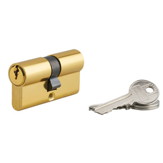 Sikkerhedscylinder med europrofil Serruprix, guld, 3 fræste nøgler, 30×30 mm