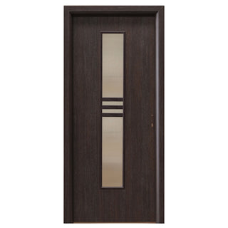 Indvendig cellerdør med glas, R80, venstre, Gol D3, 202 × 66 × 4 cm, med karm