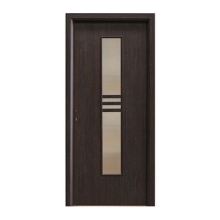 Indvendig cellerdør med glas, R80, højre, Gol D2, 202 × 86 × 4 cm, med karm