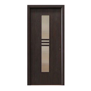 Indvendig cellerdør med glas, R80, venstre, Gol D2, 202 × 86 × 4 cm, med karm
