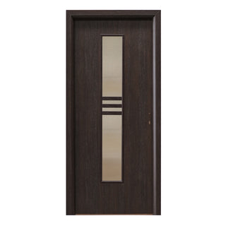 Indvendig cellerdør med glas, R80, venstre, Gol D2, 202 × 76 × 4 cm, med karm