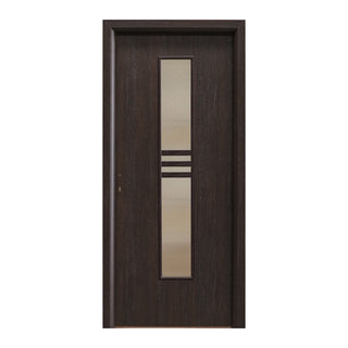 Indvendig cellerdør med glas, R80, højre, Gol D2, 202 × 76 × 4 cm, med karm
