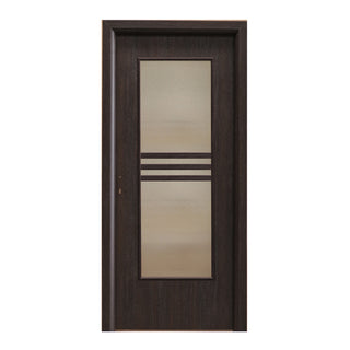 Interiørdør, cellestruktur med glas, R80, højre, hul D3, 202 × 86 × 4 cm med karm