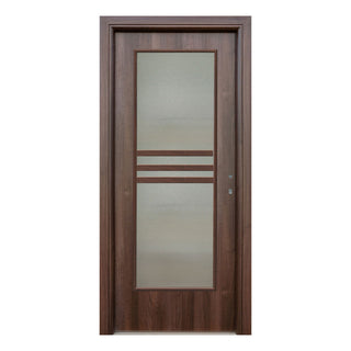 Indvendig dør med cellekonstruktion og glas, R80, venstrehængt, Gol D2, 76 × 202 cm