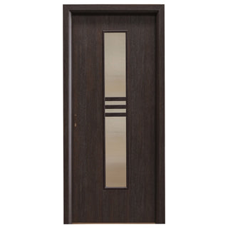 Indvendig cellerdør med glas, R80, højre, Gol D3, 202 × 66 × 4 cm, med karm