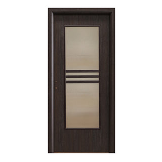 Indvendig cellerdør med glas, R80, højre, Gol D2, 202 × 76 × 4 cm, med karm
