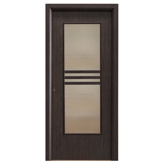 Indvendig cellerdør med glas, R80, højre, Gol D3, 202 × 66 × 4 cm, med karm