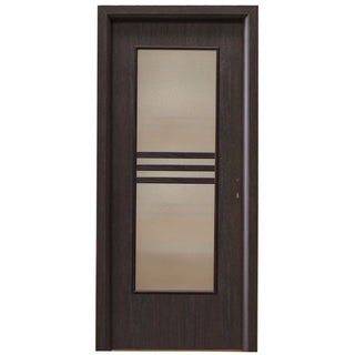 Indvendig cellerdør med glas, R80, venstre, Gol D3, 202 × 66 × 4 cm, med karm