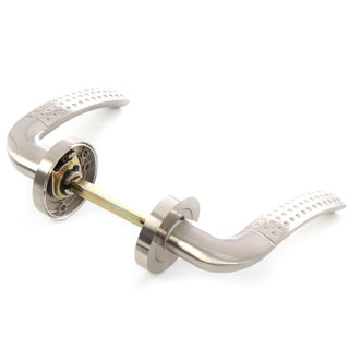 Dørgreb med rund rosette til indendørsdør, BestImp H23, metallegering, satin 135 × 55 mm