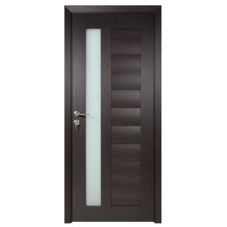Indvendig dør i træ med glas, BestImp G4-68-W, venstre/højre, 68×203 cm