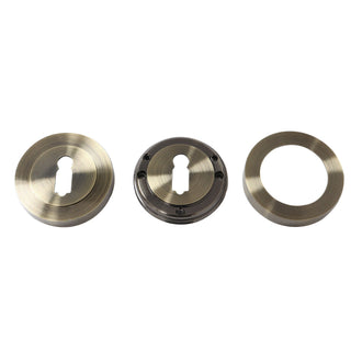 Dørgreb med rund rosette til indvendig dør, BestImp B25, metallegering, antik 120×50 mm