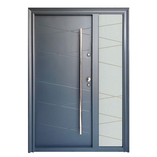 Metaldør til udendørs brug Tracia Victrix, venstre åbning, 150 cm stang + kugle, 140×205 cm