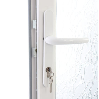 Udendørsdør i PVC med termorude 2/3, type 2, 4-kammer, aluminiumstærskel, højre, 87×197 cm