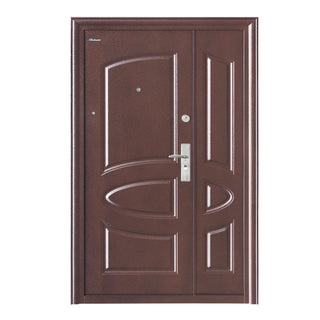 Indvendig dobbelt metaldør BestImp A07G, venstre/højre, brun, 120×202 cm
