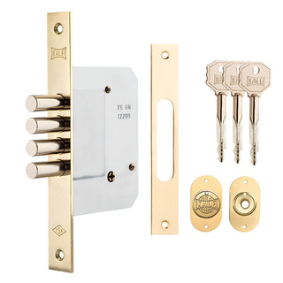 Indbygget dørlås til metaldøre, Kale K-189-4MF3, med 3 nøgler, 110×85×23 mm