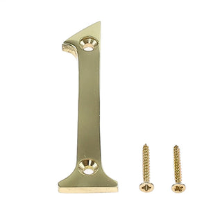 Husnummer 1 til dør/hus Verofer, messing, indendørs/udendørs, 8×4 cm