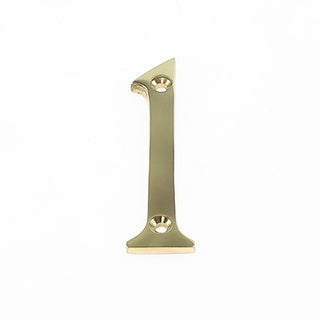 Husnummer 1 til dør/hus Verofer, messing, indendørs/udendørs, 8×4 cm