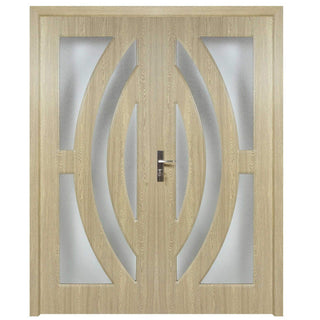 Indendørsdør i træ, dobbelt, med glas, SuperDoor F11-140-P, venstre-/højrehængslet, 140×203 cm