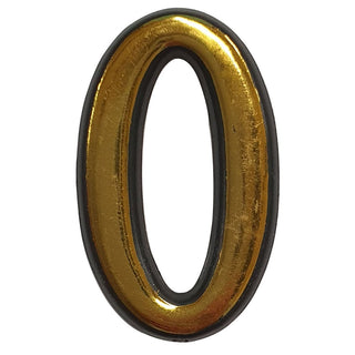 Husnummer 0 til dør, Sunprints, plastik, halvrund, ude-/indendørs, 5,5×3,5 cm